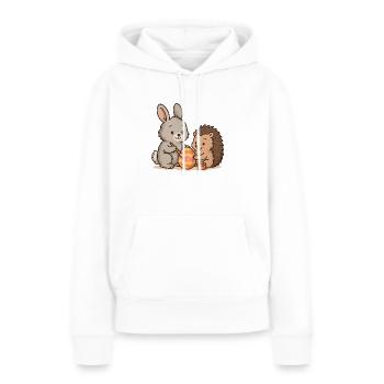Hase & Igel bemalen Ostereier – Süßes Osterduo - Frauen Premium Bio Hoodie - Weiß - Vorne - Julia (174cm)