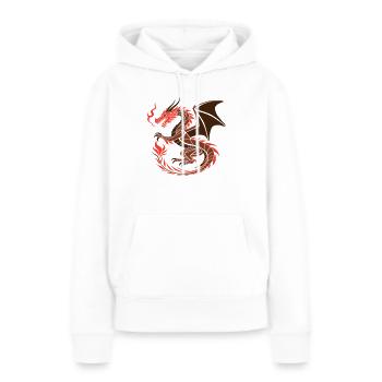 Roter Drache - Fantasy Kunst - Frauen Premium Bio Hoodie - Weiß - Vorne - Julia (174cm)