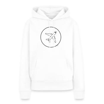 flugzeug minimalistisch - Frauen Premium Bio Hoodie - Weiß - Vorne - Julia (174cm)