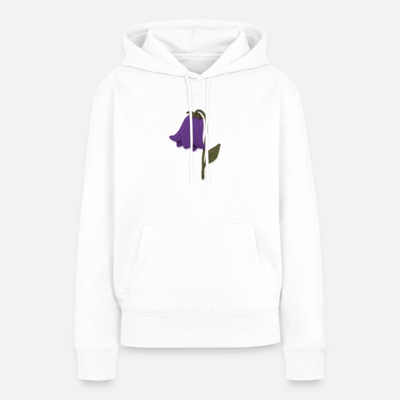 Fleur - Sweat à capuche Premium bio Femme - blanc