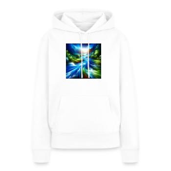 Fließender Fluss - Frauen Premium Bio Hoodie - Weiß - Vorne - Julia (174cm)
