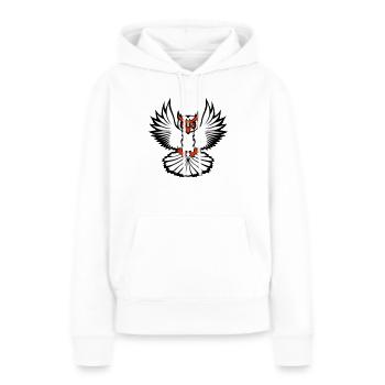 Eule Vogel Uhu Nachtvogel Schleiereule fliegt Cool - Frauen Premium Bio Hoodie - Weiß - Vorne - Julia (174cm)