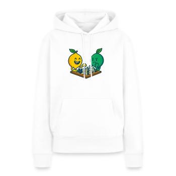Duel d’échecs - citron contre citron vert - Sweat à capuche Premium bio Femme - blanc - Devant - Julia (174cm)
