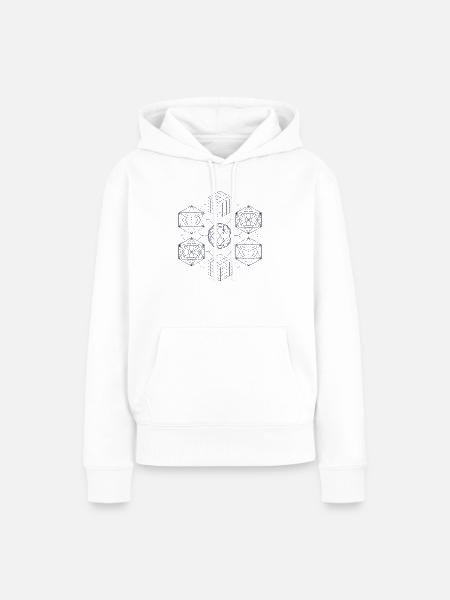 Symmetrie der heiligen Geometrie - Frauen Premium Bio Hoodie - Weiß