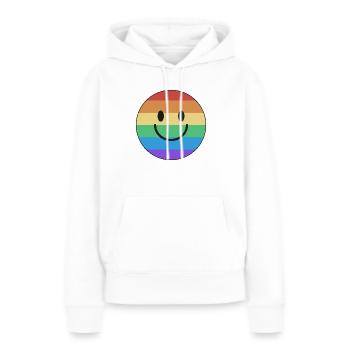 Pride rainbow smile - Women’s Premium Organic Hoodie - white - Front - Julia (174cm)