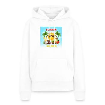 Vacances d'été Vacances d'été au soleil - Sweat à capuche Premium bio Femme - blanc - Devant - Julia (174cm)