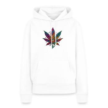 18 - Sweat à capuche Premium bio Femme - blanc - Devant - Julia (174cm)