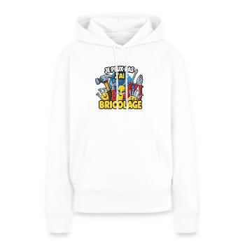 Ich kann nicht DIY - Frauen Premium Bio Hoodie - Weiß - Vorne - Julia (174cm)