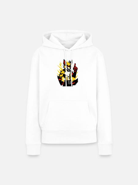 Electro Wolf - Frauen Premium Bio Hoodie - Weiß