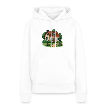 Maison Villa - Sweat à capuche Premium bio Femme - blanc - Devant - Julia (174cm)