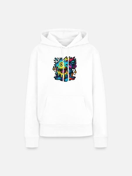 monster - Frauen Premium Bio Hoodie - Weiß