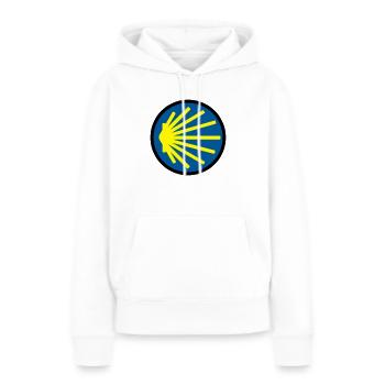 jakobsweg rund - Frauen Premium Bio Hoodie - Weiß - Vorne - Julia (174cm)