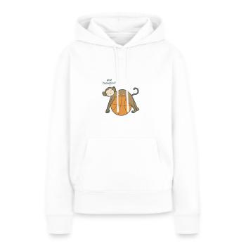 Basket singe singe singe - Sweat à capuche Premium bio Femme - blanc - Devant - Julia (174cm)