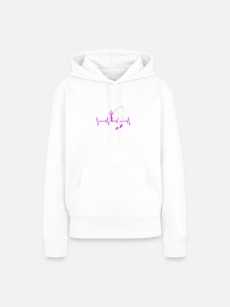Angel Herzschlag - Frauen Premium Bio Hoodie - Weiß