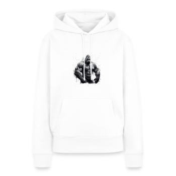 Gorille Bodybuilding Beast - Sweat à capuche Premium bio Femme - blanc - Devant - Julia (174cm)