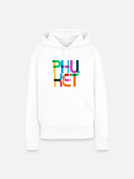Phuket Thailand Pop Art Briefe - Frauen Premium Bio Hoodie - Weiß