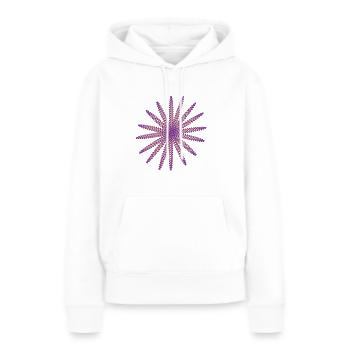 Goldene und violette Blütenblätter - Frauen Premium Bio Hoodie - Weiß - Vorne - Julia (174cm)