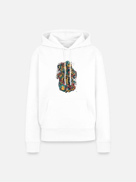 Musik - Frauen Premium Bio Hoodie - Weiß