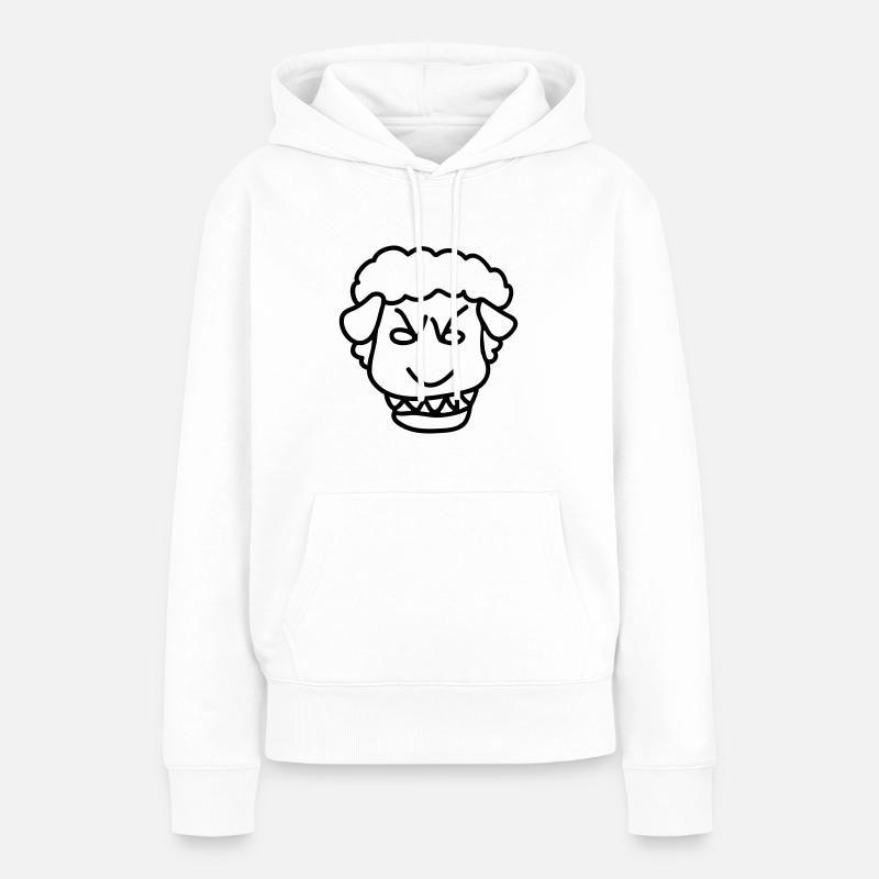 Méchant mouton BD Dents - Sweat à capuche Premium bio Femme - blanc