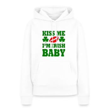 kiss me im irish baby - Sweat à capuche Premium bio Femme - blanc - Devant - Julia (174cm)