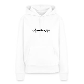 Rythme cardiaque - Sweat à capuche Premium bio Femme - blanc - Devant - Julia (174cm)