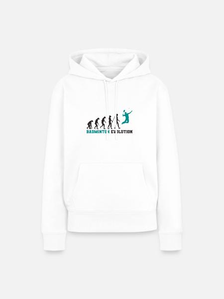 Badminton Evolution - Frauen Premium Bio Hoodie - Weiß