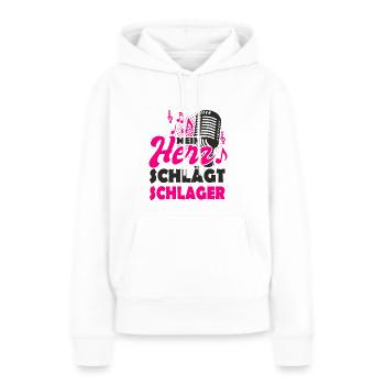 Schlagermusik - Frauen Premium Bio Hoodie - Weiß - Vorne - Julia (174cm)
