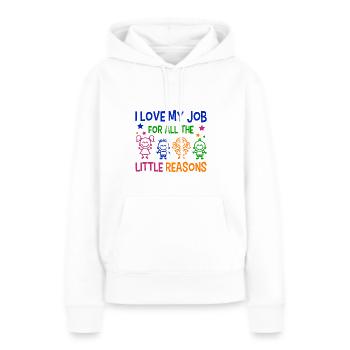 Erzieher Erzieherin - Frauen Premium Bio Hoodie - Weiß - Vorne - Julia (174cm)
