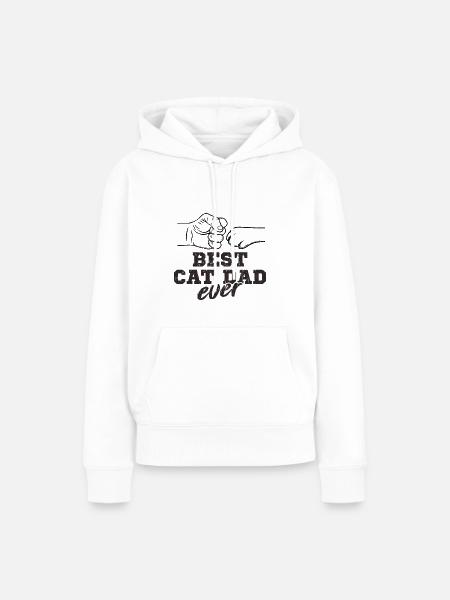 Katzen Papa - Frauen Premium Bio Hoodie - Weiß