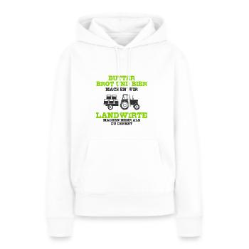 Landwirt Demo - Frauen Premium Bio Hoodie - Weiß - Vorne - Julia (174cm)