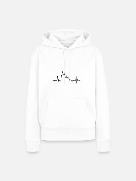 Köln Skyline Herzschlag - Frauen Premium Bio Hoodie - Weiß