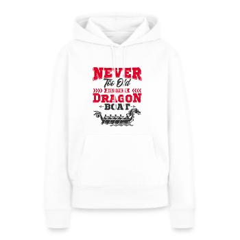 Bateau dragon - Sweat à capuche Premium bio Femme - blanc - Devant - Julia (174cm)