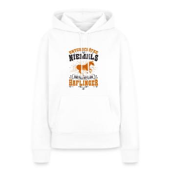 Haflinger - Frauen Premium Bio Hoodie - Weiß - Vorne - Julia (174cm)