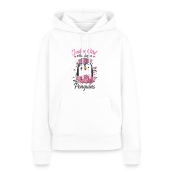 manchot - Sweat à capuche Premium bio Femme - blanc - Devant - Julia (174cm)