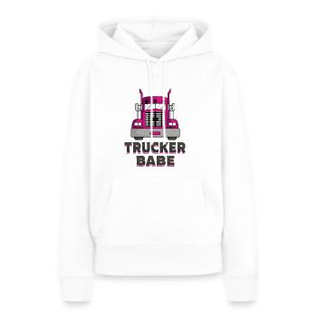 Camionneur babe - Sweat à capuche Premium bio Femme - blanc - Devant - Julia (174cm)