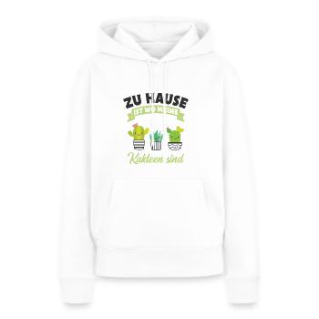 Kaktus - Frauen Premium Bio Hoodie - Weiß - Vorne - Julia (174cm)