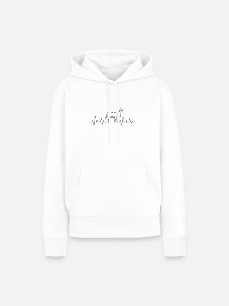 Esel Herzschlag - Frauen Premium Bio Hoodie - Weiß