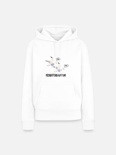 Moin Möwen - Frauen Premium Bio Hoodie - Weiß