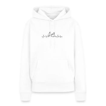 Père et fils - Sweat à capuche Premium bio Femme - blanc - Devant - Julia (174cm)