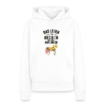 Haflinger Pferd - Frauen Premium Bio Hoodie - Weiß - Vorne - Julia (174cm)
