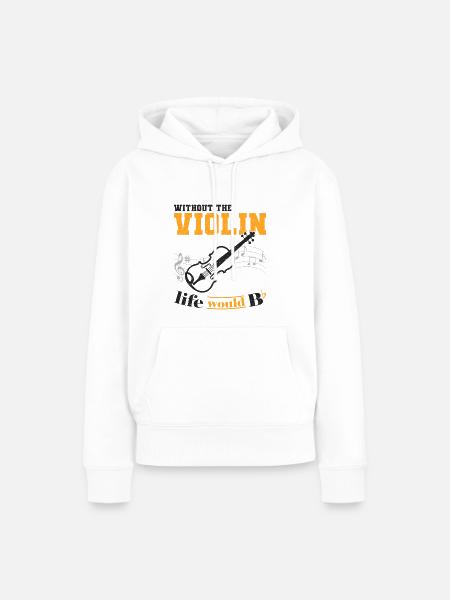 Violine - Frauen Premium Bio Hoodie - Weiß