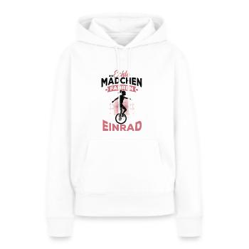 Einrad - Frauen Premium Bio Hoodie - Weiß - Vorne - Julia (174cm)