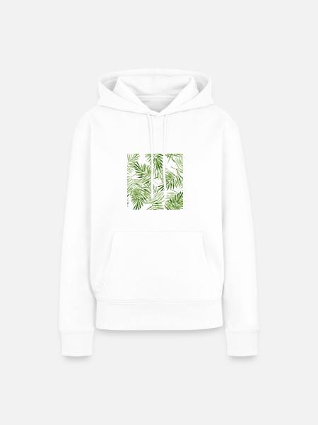 Tropical Leaves - Frauen Premium Bio Hoodie - Weiß