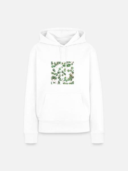 Green Eucalyptus Leaves - Frauen Premium Bio Hoodie - Weiß