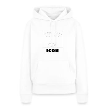 Icon - Frauen Premium Bio Hoodie - Weiß - Vorne - Julia (174cm)