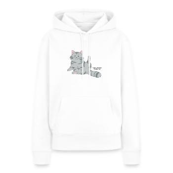 🐾 Grau getigerte Katze🐱 - Frauen Premium Bio Hoodie - Weiß - Vorne - Julia (174cm)