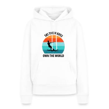 Ski nautique, ski nautique, skieurs nautiques - Sweat à capuche Premium bio Femme - blanc - Devant - Julia (174cm)