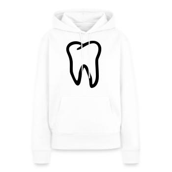 Dent - Sweat à capuche Premium bio Femme - blanc - Devant - Julia (174cm)
