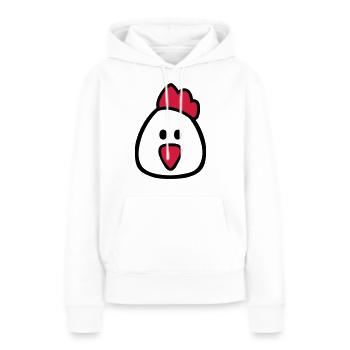 Poule - Sweat à capuche Premium bio Femme - blanc - Devant - Julia (174cm)