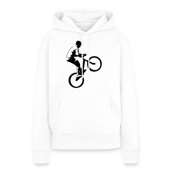 Biking - Trial - Frauen Premium Bio Hoodie - Weiß - Vorne - Julia (174cm)